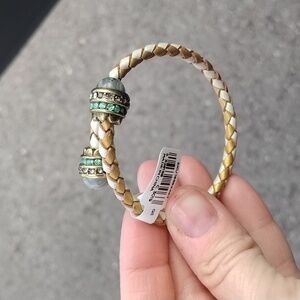 LOFT Tan Braided Bracelet with Silver Details 2/$25